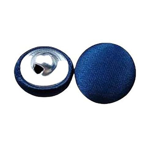 20 Pcs Satin Covered Metal Shank Buttons Cloth Buttons for Wedding 11.5mm Blue