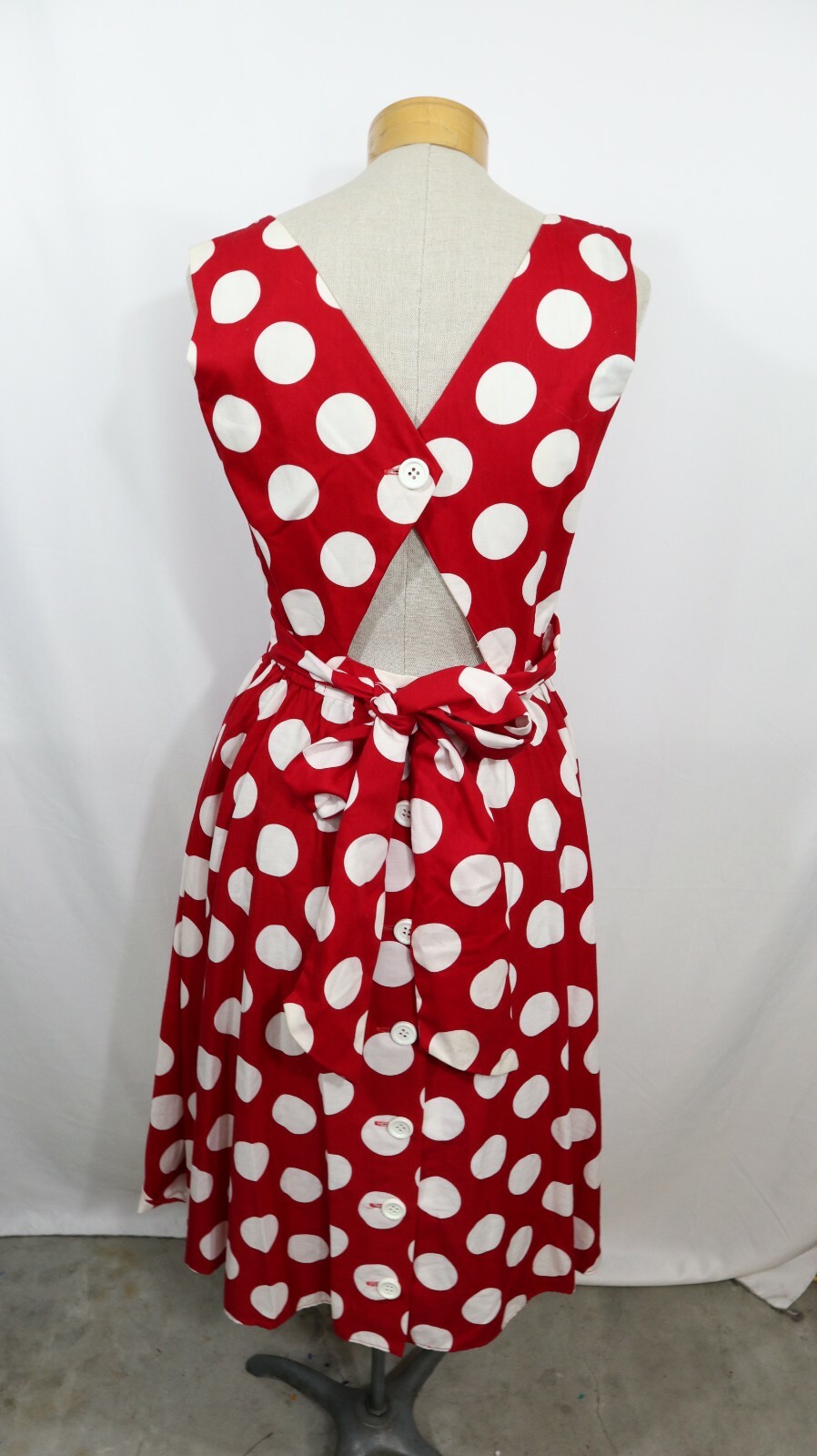 Vintage Ned Gould N.R1 Polka Dot Bombshell Retro Rockabilly Dress Size 8 USA