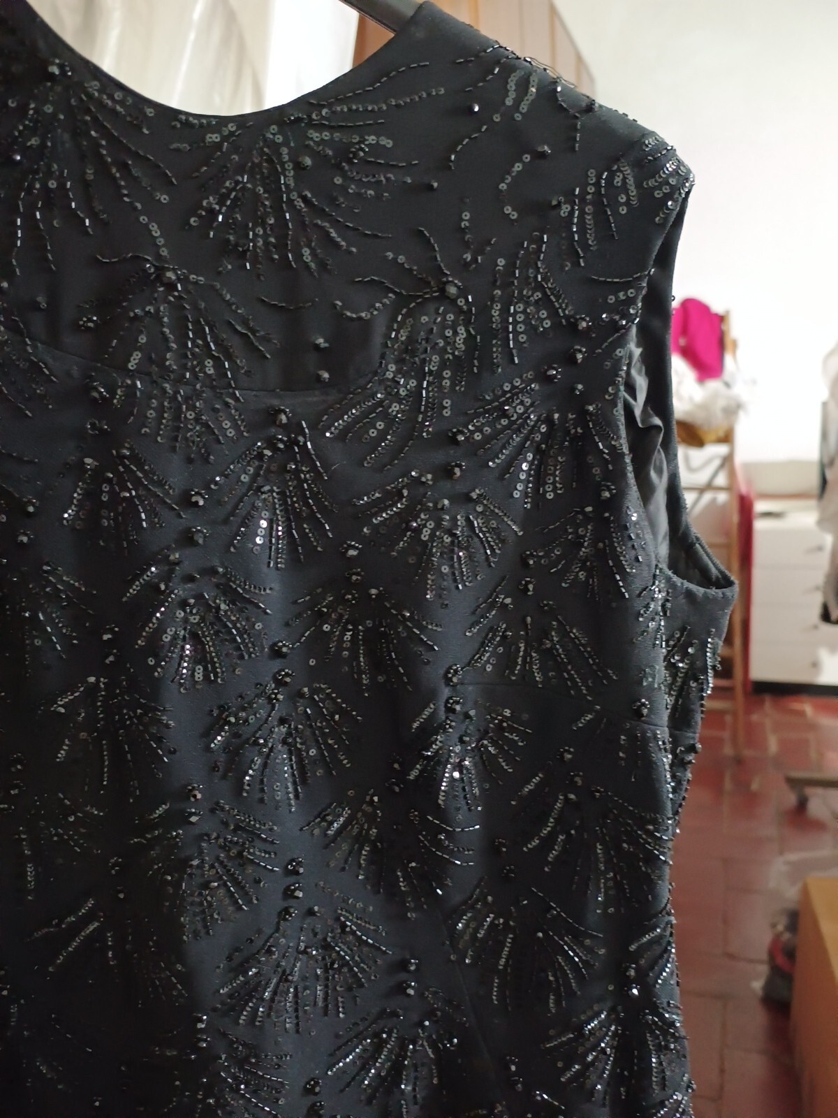 Vintage Wool Tailored Dress, Size L, See Measurements, Excellent Condition