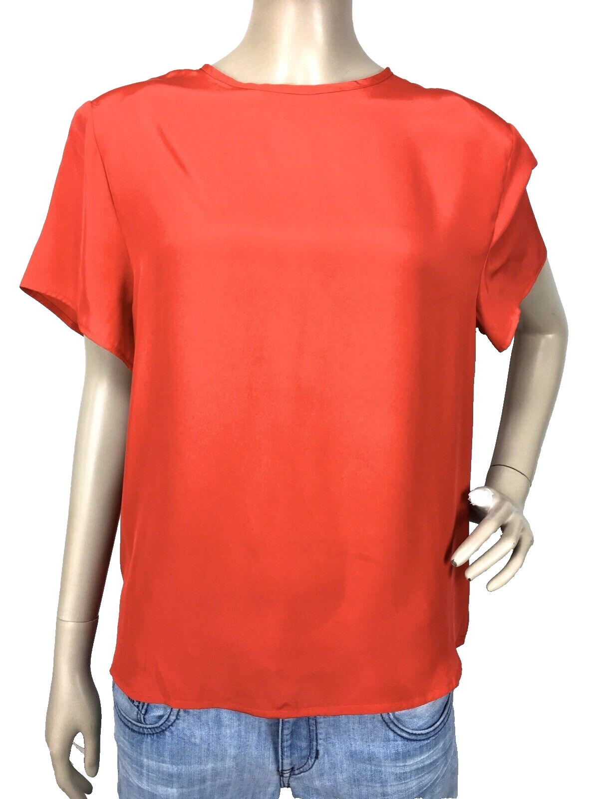 Hana Sung Red Sateen Dolman Sleeve Vintage Y2K 90’s Blouse Size S/M