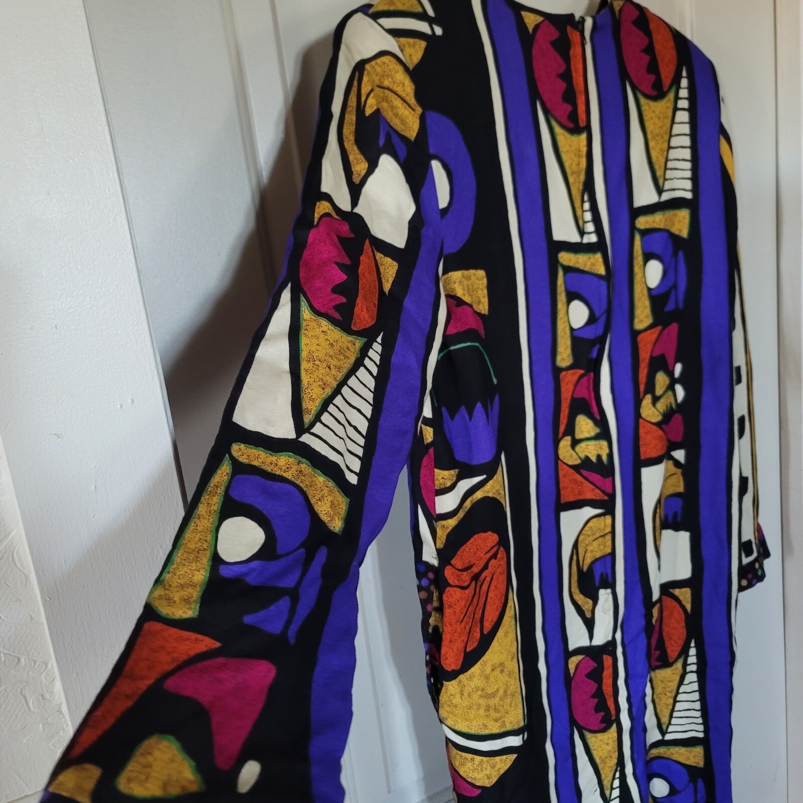 Vintage K.C. Spencer Amy Dietrich Dress 1990 Long Sleeve Tunic Multicolored