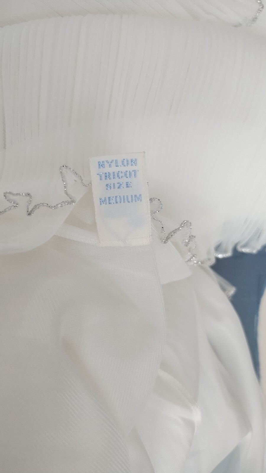 Vanity Fair vintage 1950’s pleated white nylon cropped Bed Jacket Caplet Med
