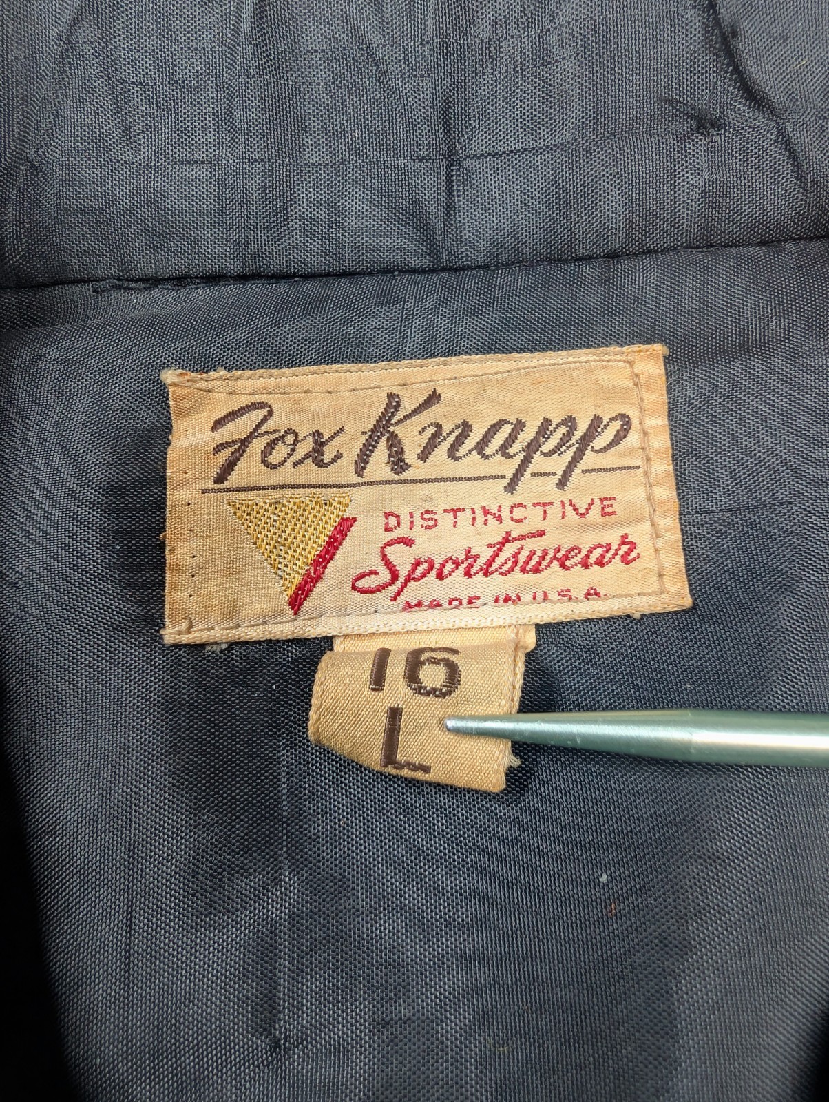 Vintage Fox Knapp Wool Coat Checkered Plaid USA Women’s Large 16