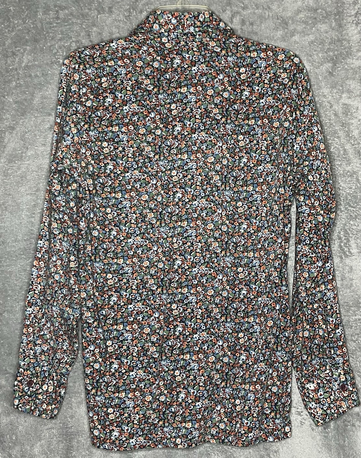 Vintage 70’s Barracuta Van Heusen Womens M Floral Blouse + Blue Sweater Vest