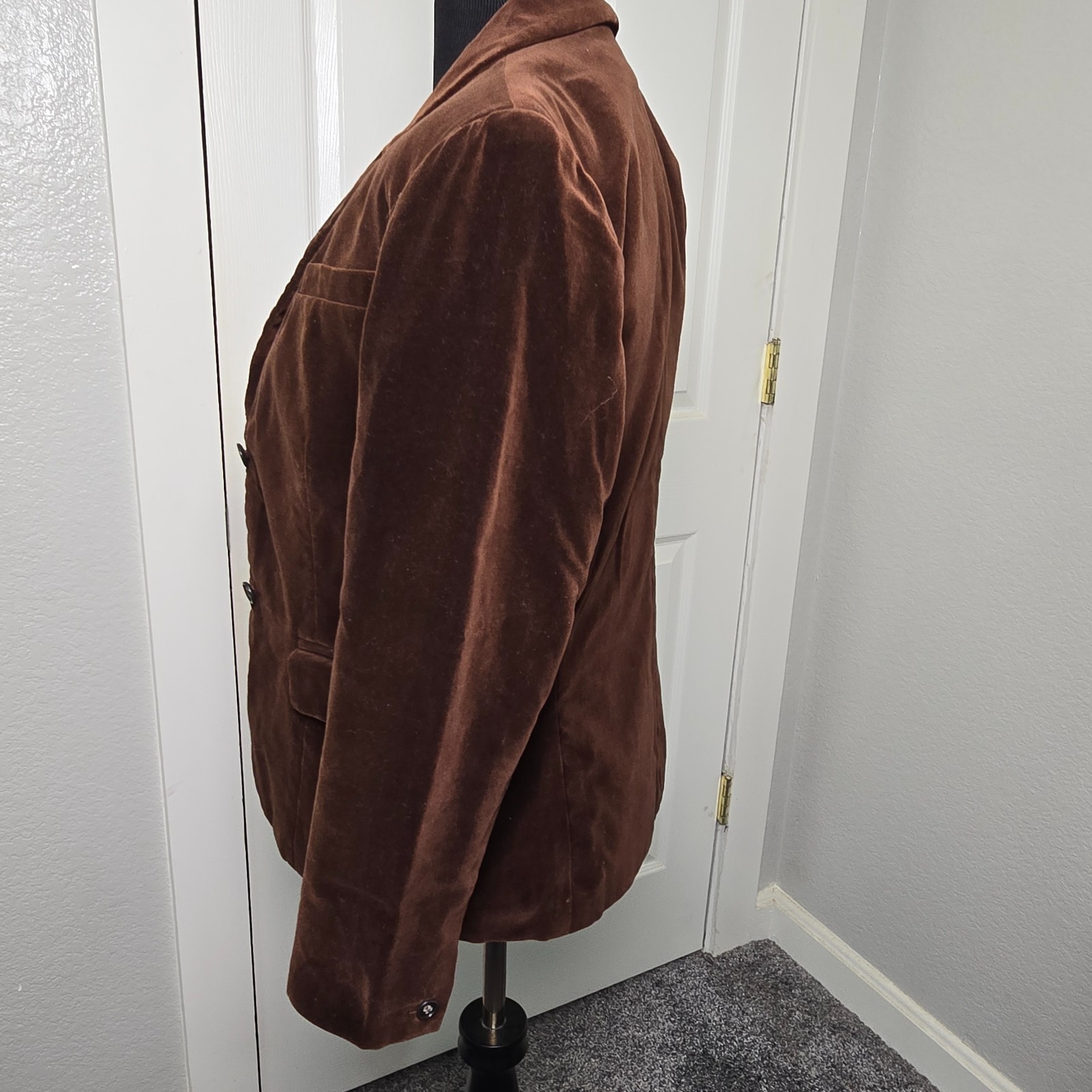 Vintage Prestige of Boston Brown Cotton Velvet Blazer Jacket Women’s Size 8