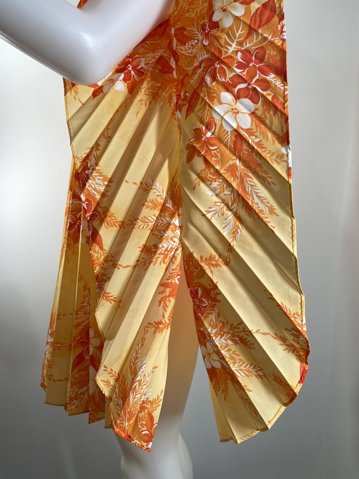 VTG 70s Hawaiian Accordion Tunic Dress Blouse Pomare Hawaii FIT S/M