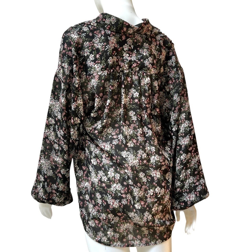 VTG 70s Givenchy for Chesa Floral Blouse 10 Office Siren Dark Fairy French Girl
