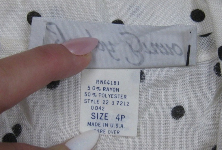 NWT Vintage 80s does 50s Joseph Bruno Midi Dress (4P) Polka Dot New Look NEW
