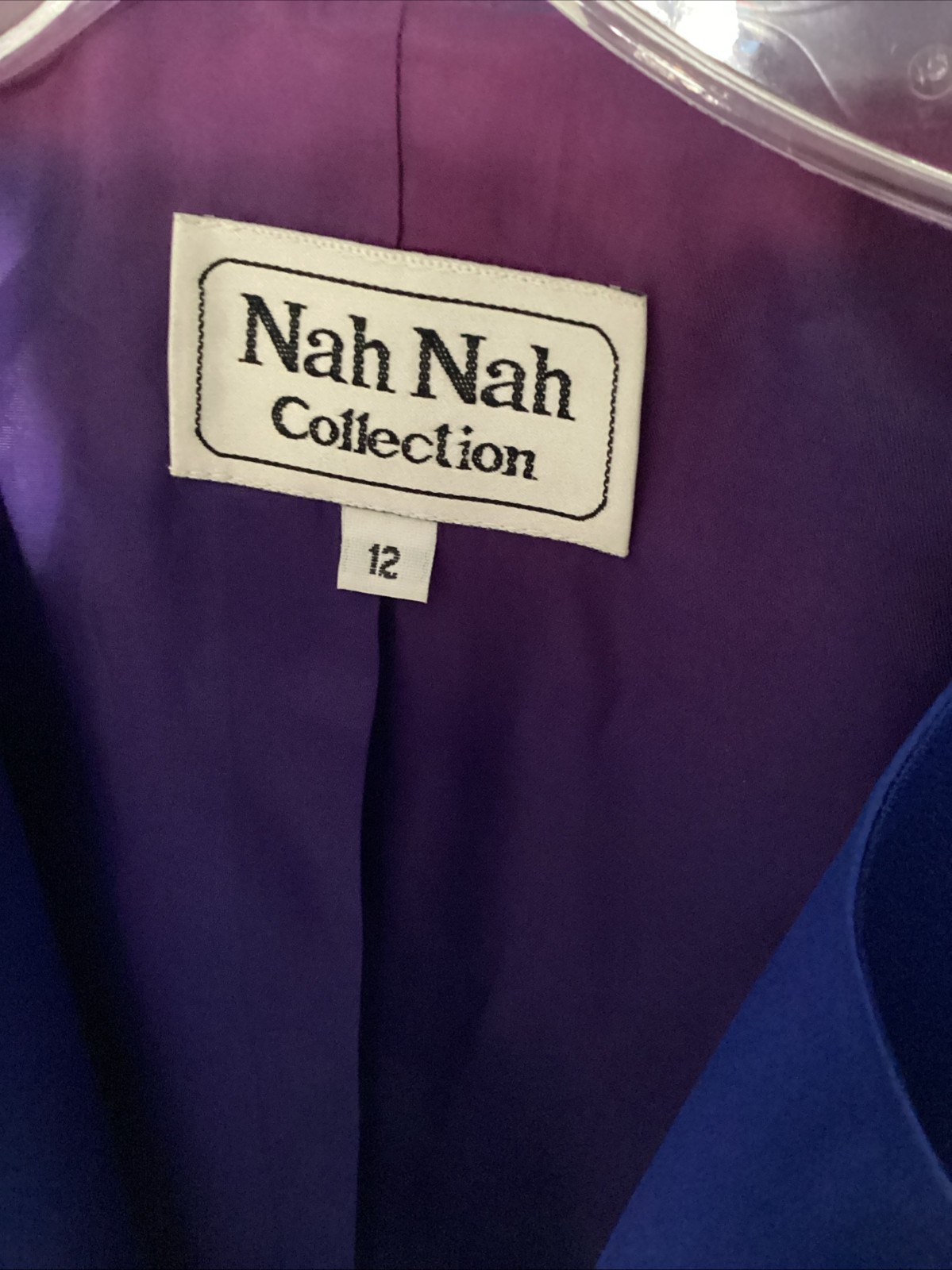 Vintage Nah Nah Collection Royal Blue Blazer Jacket 80s 90s Padded Shoulder