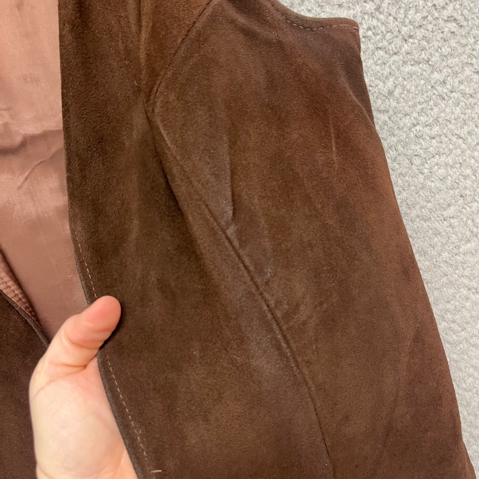 Vintage Suede Vest Womens S Brown Leather Western Rodeo Cowgirl Retro Mexico
