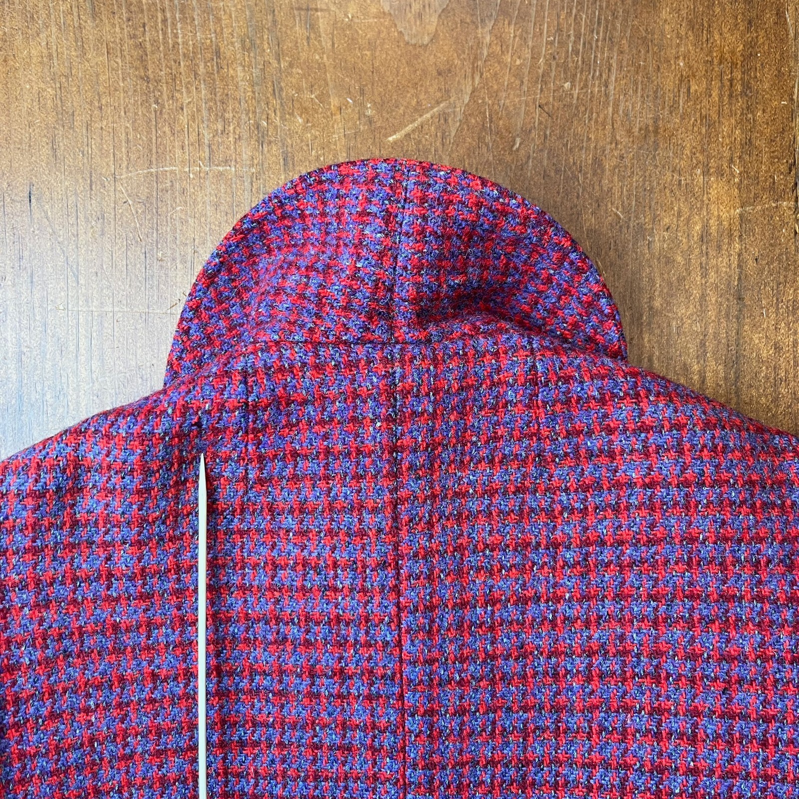 Harris Tweed Coat True Vintage 60s Women S/M Scottish Wool Red Purple Grandma