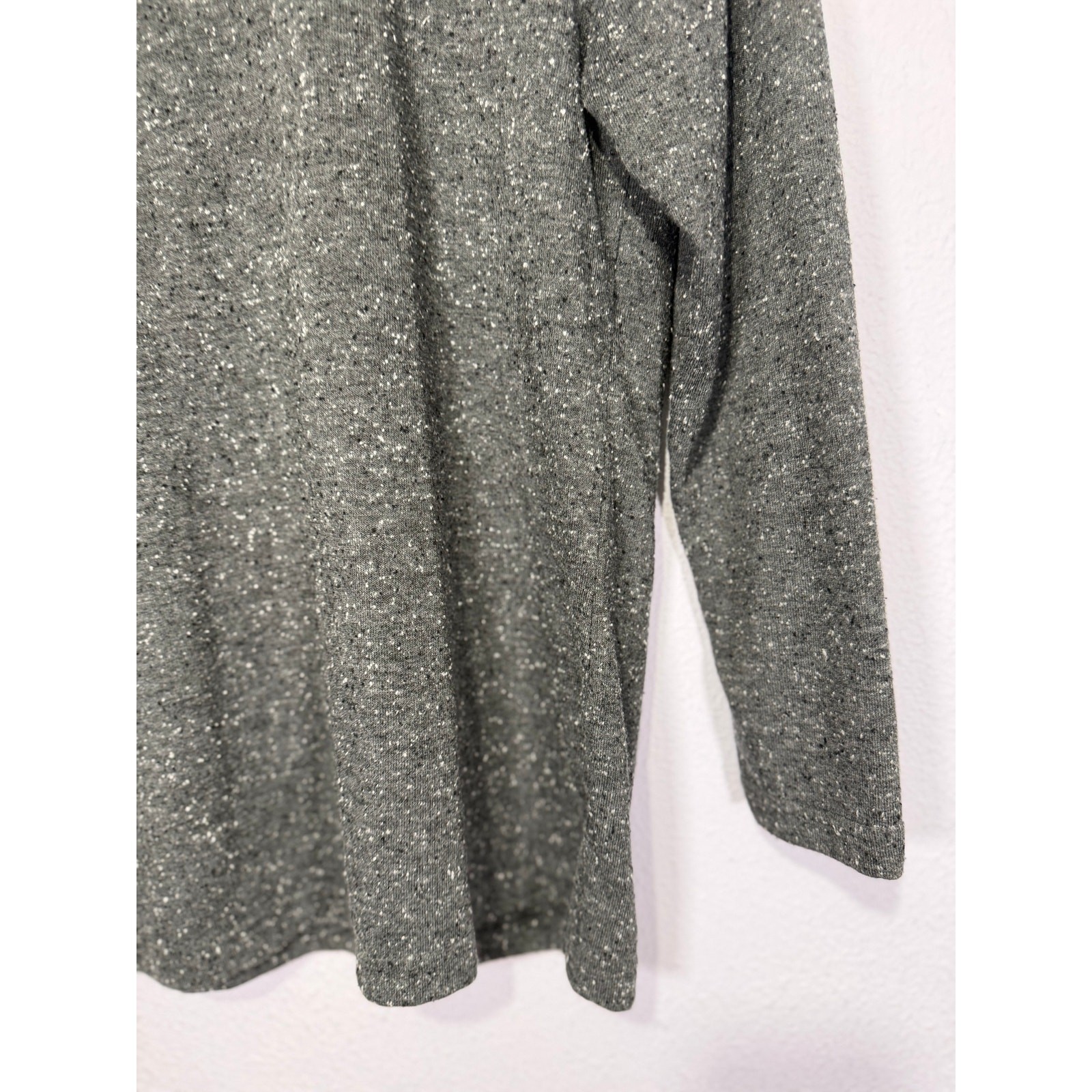 Vintage Teddi Mock Neck Top Womens Gray Speckled Minimalist M/L Grunge Soft Girl