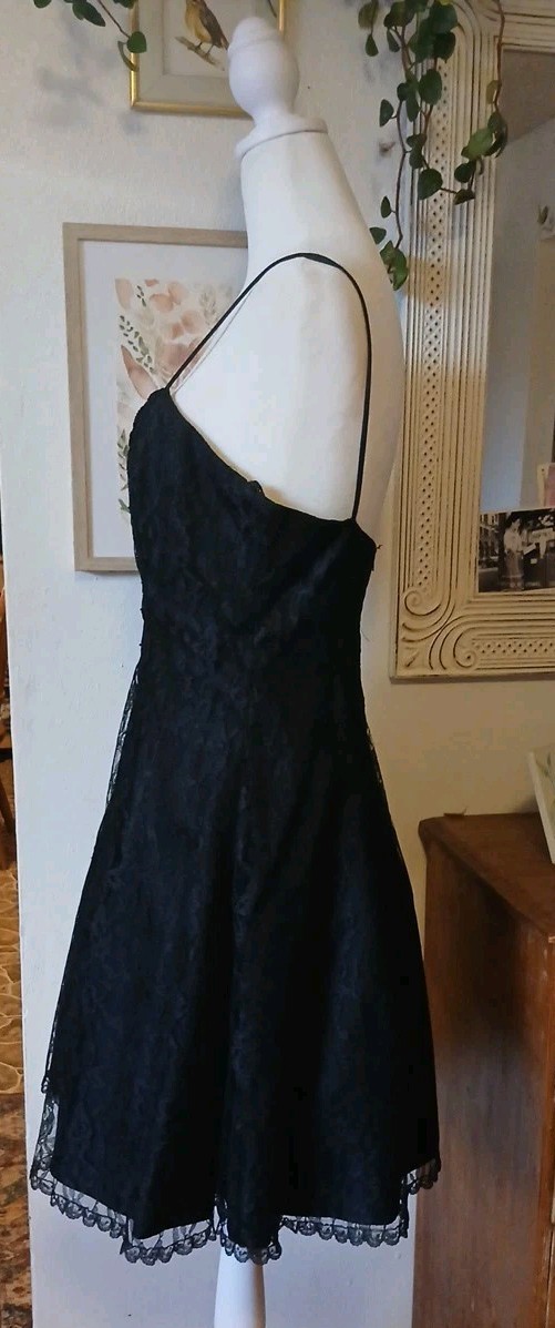 Vintage 80’s XS/S Mademoiselle Black Lace Mini Cocktail Prom Dress With Jacket
