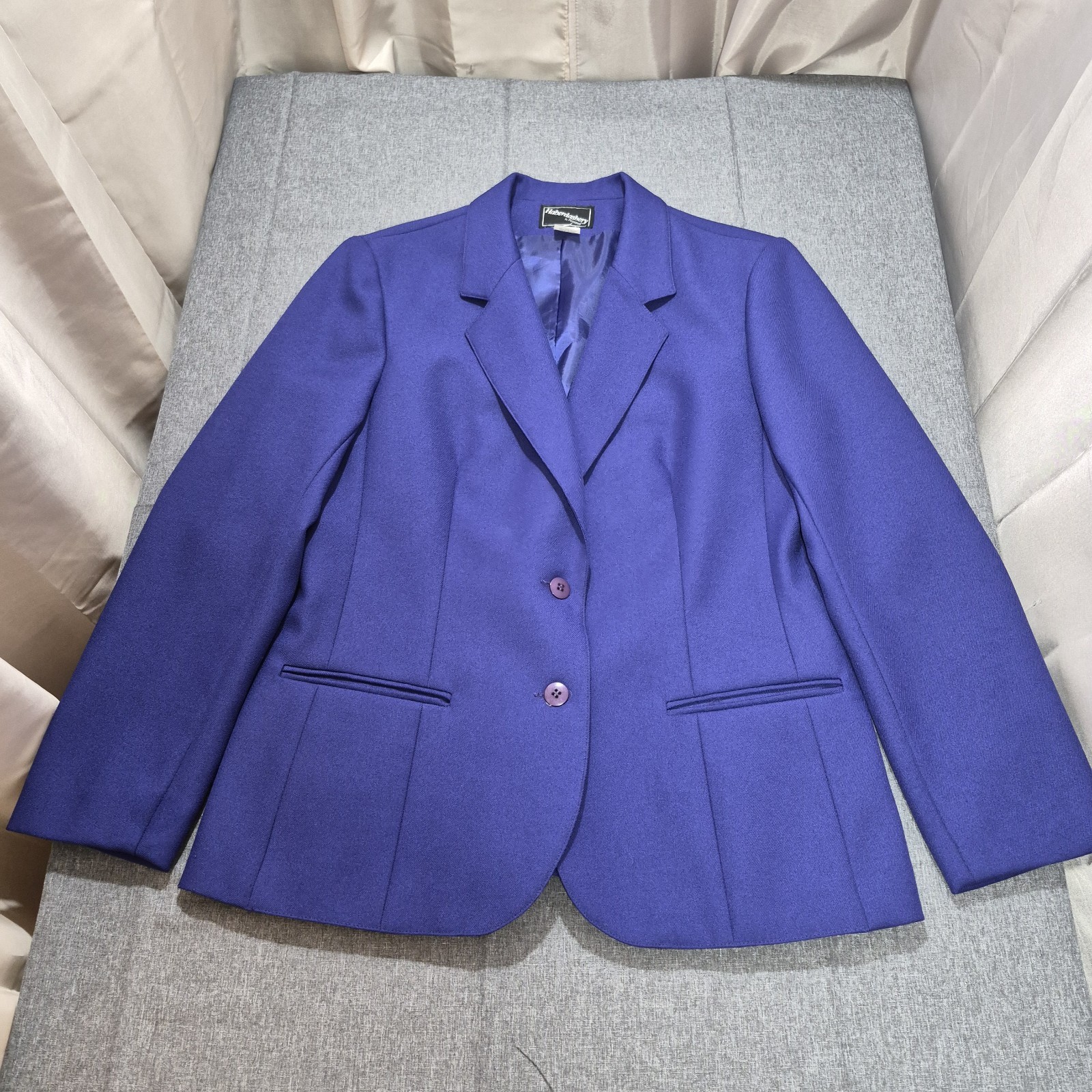 Vintage Haberdashery Women’s Classic Blazer Two Button Jacket Size 12 Purple