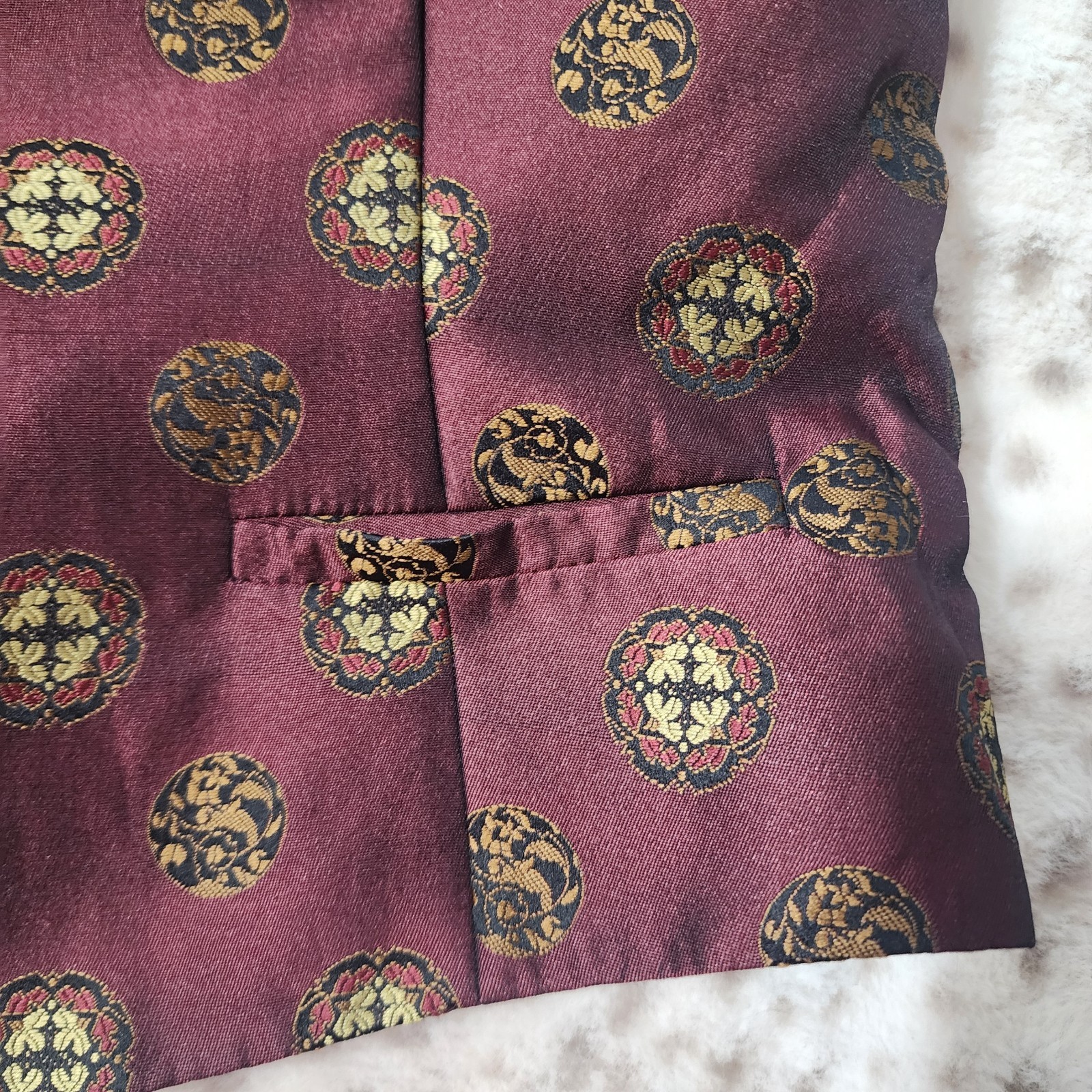 Vintage 90s Rena Rowan For Saville Brocade Vest Size 14