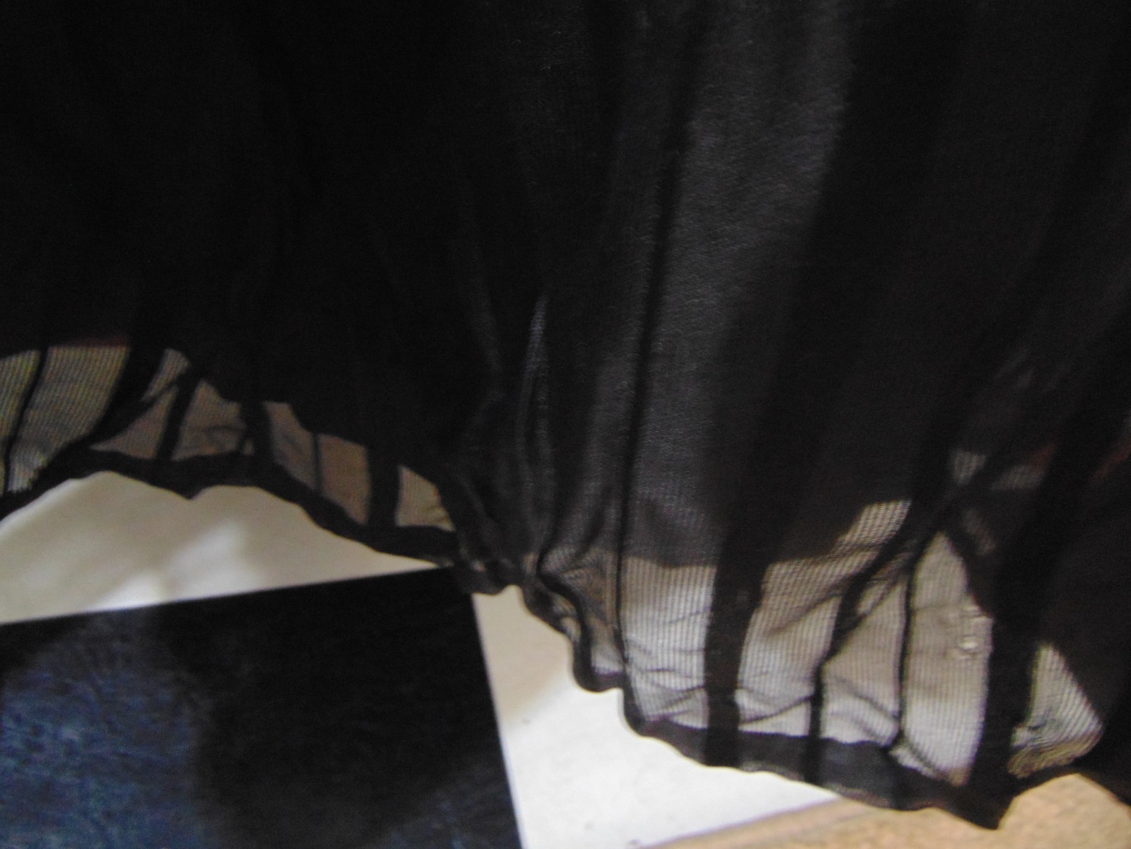 1940s Evening Gown -Black Rayon Voile w/Cream Lace -S- ROMANTIC – SALE