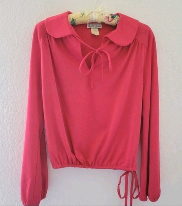 Vintage 60s 70s Peasant Top Balloon Sleeve Blouson Medium Matti of Lynne Boho