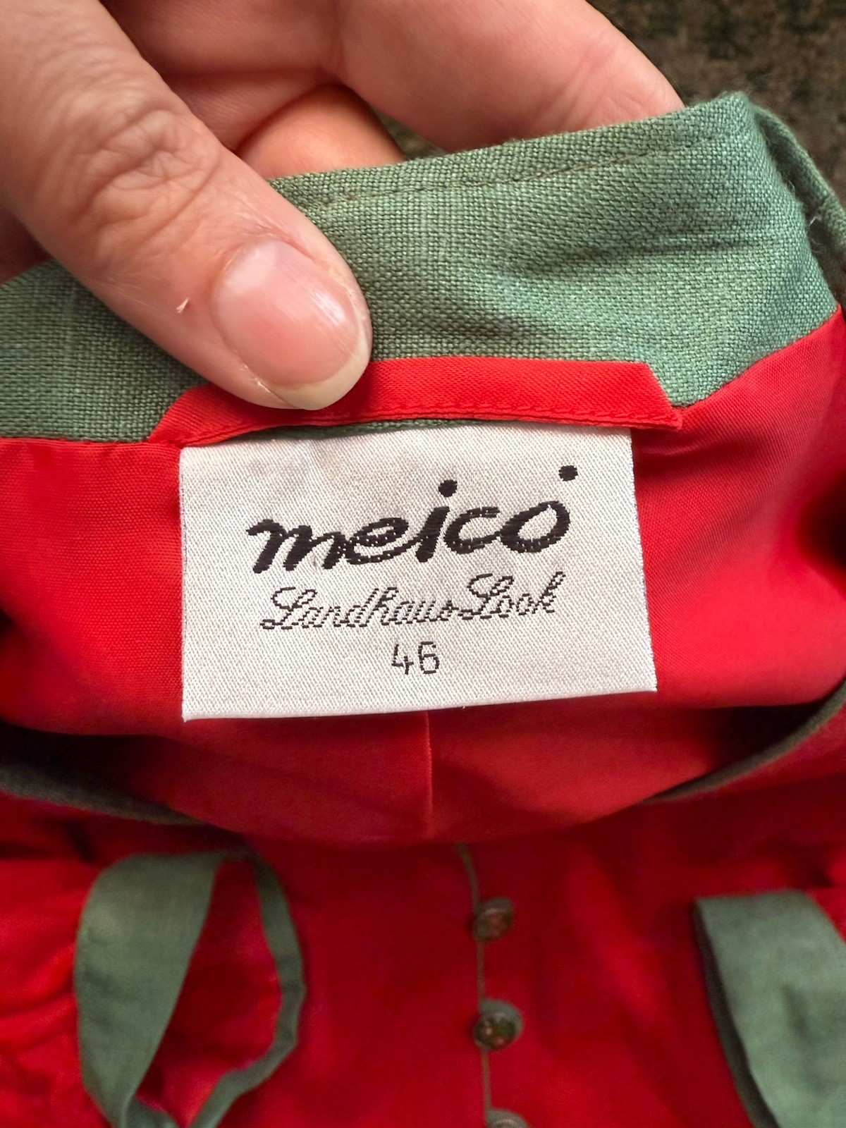 Vintage Meico Landhaus holiday poinsettias skirt jacket set, size EU 46