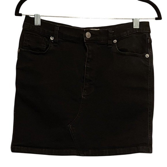 We The Free Denim Mini Skirt 30 Black Indie Grunge Boho Streetwear Denimcore