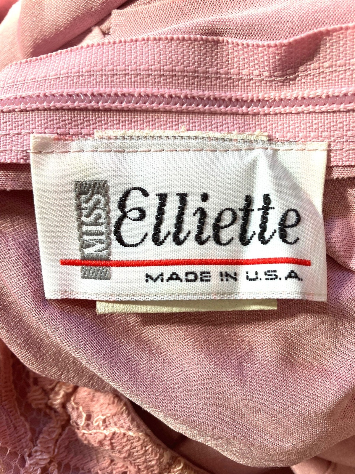 Vintage 70s Miss Eliette Midi Dress 10 M Donna Summer Mauve Pink Poly Knit Zip