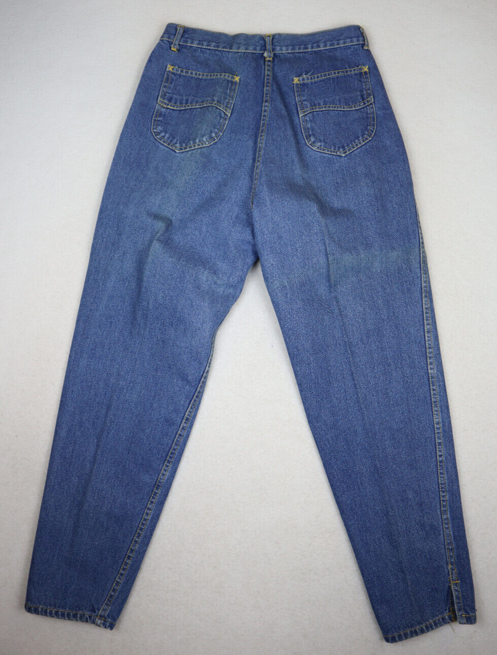 VINTAGE 80s WOMEN’S PLEATED HIGH RISE MEDIUM WASH JEANS – CLIPPER – SIZE 11/12