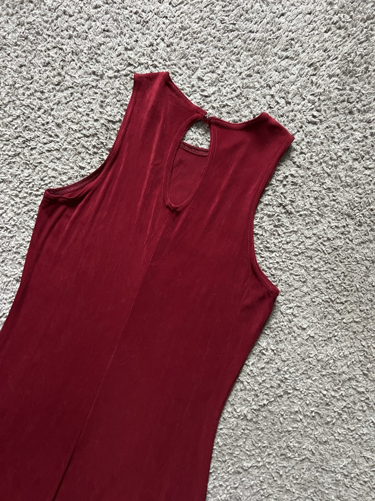 Vintage Y2K 90s Maxi Dress Medium Red Tank Slinky Goth Grunge Romantic Evening