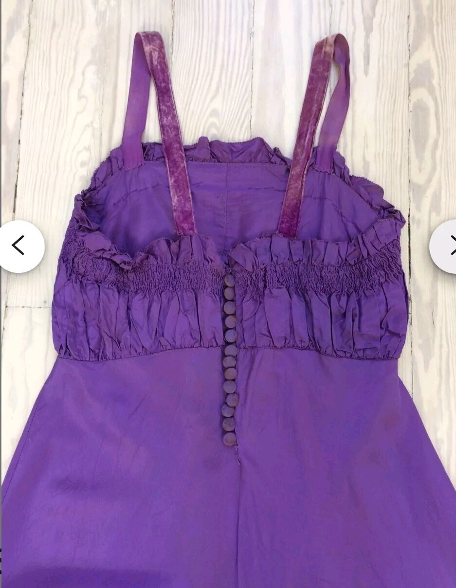 Vintage 1930s Taffeta Royal Purple Prom Dress Formal Evening Gown