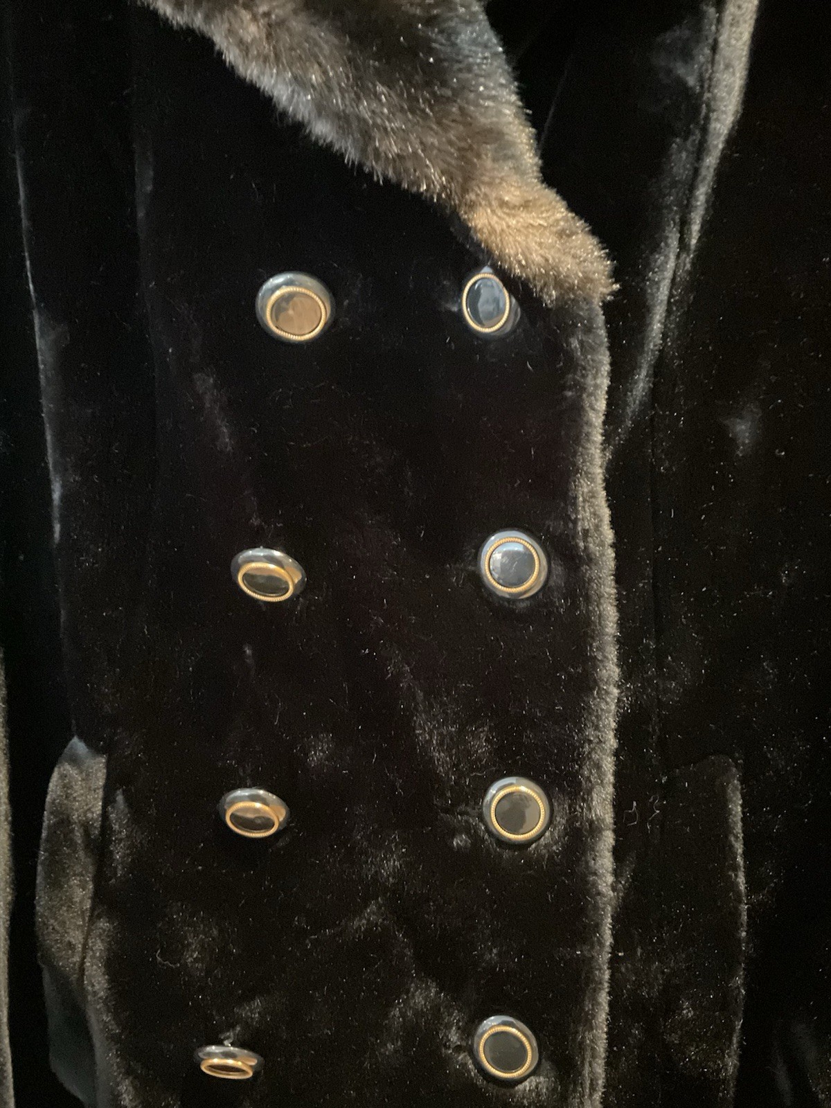 Vintage Borgazia Black Mink Faux Fur Coat Jacket S M