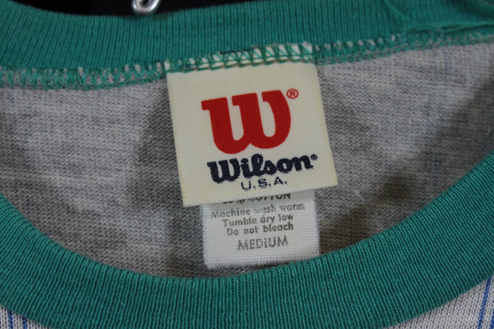 Vtg Wilson Tracksuit Outfit Set Pants Shirt Pouf Slv 80s Pinstripe Wind Pants M