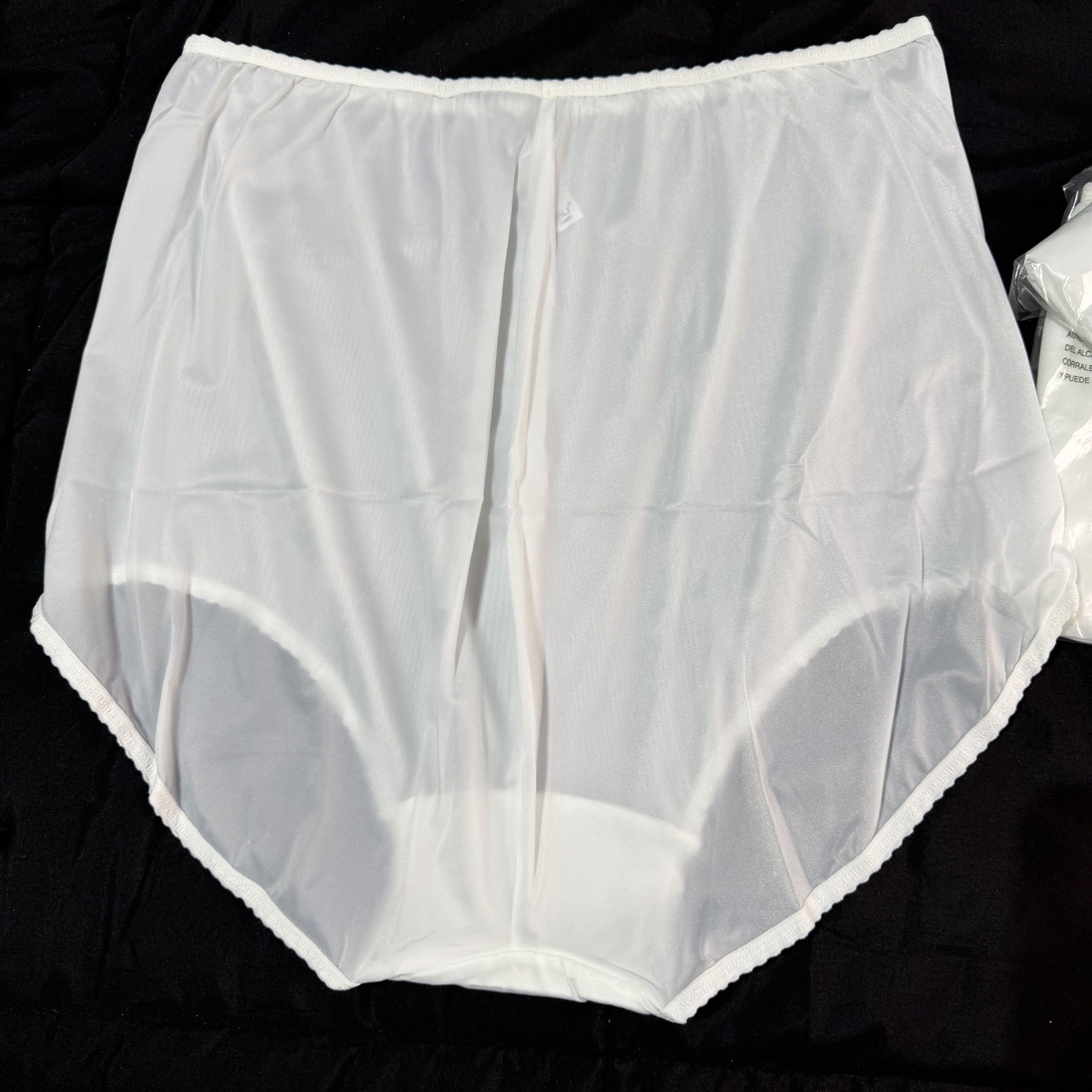 3 Pair Vintage Bali 23465 White Nylon Satin Full Cut Brief Panties Size 13 NEW