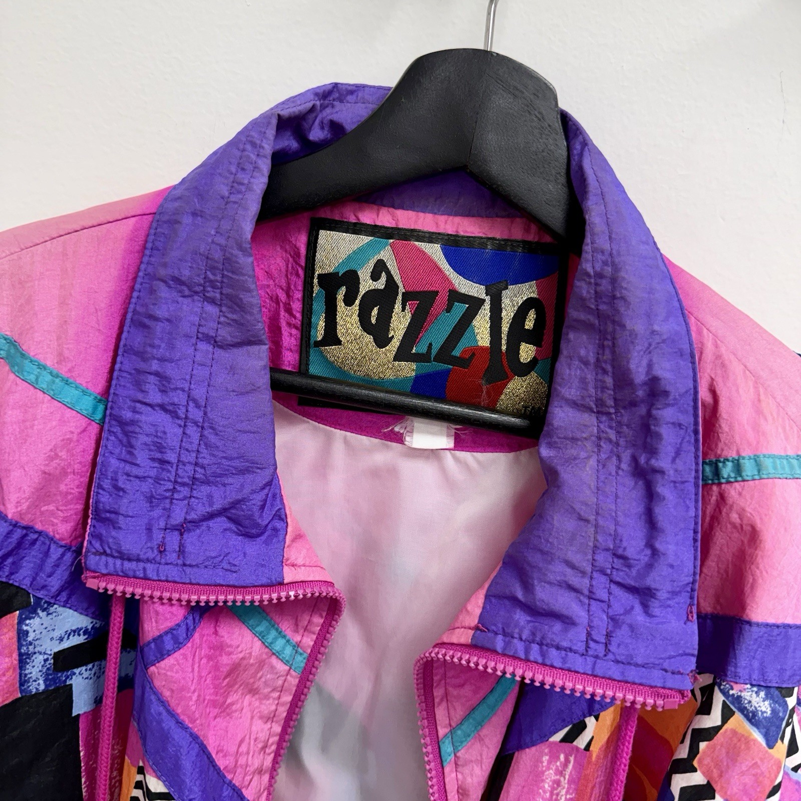 Vintage 1980s Dazzle Classic Windbreaker Jacket VHS