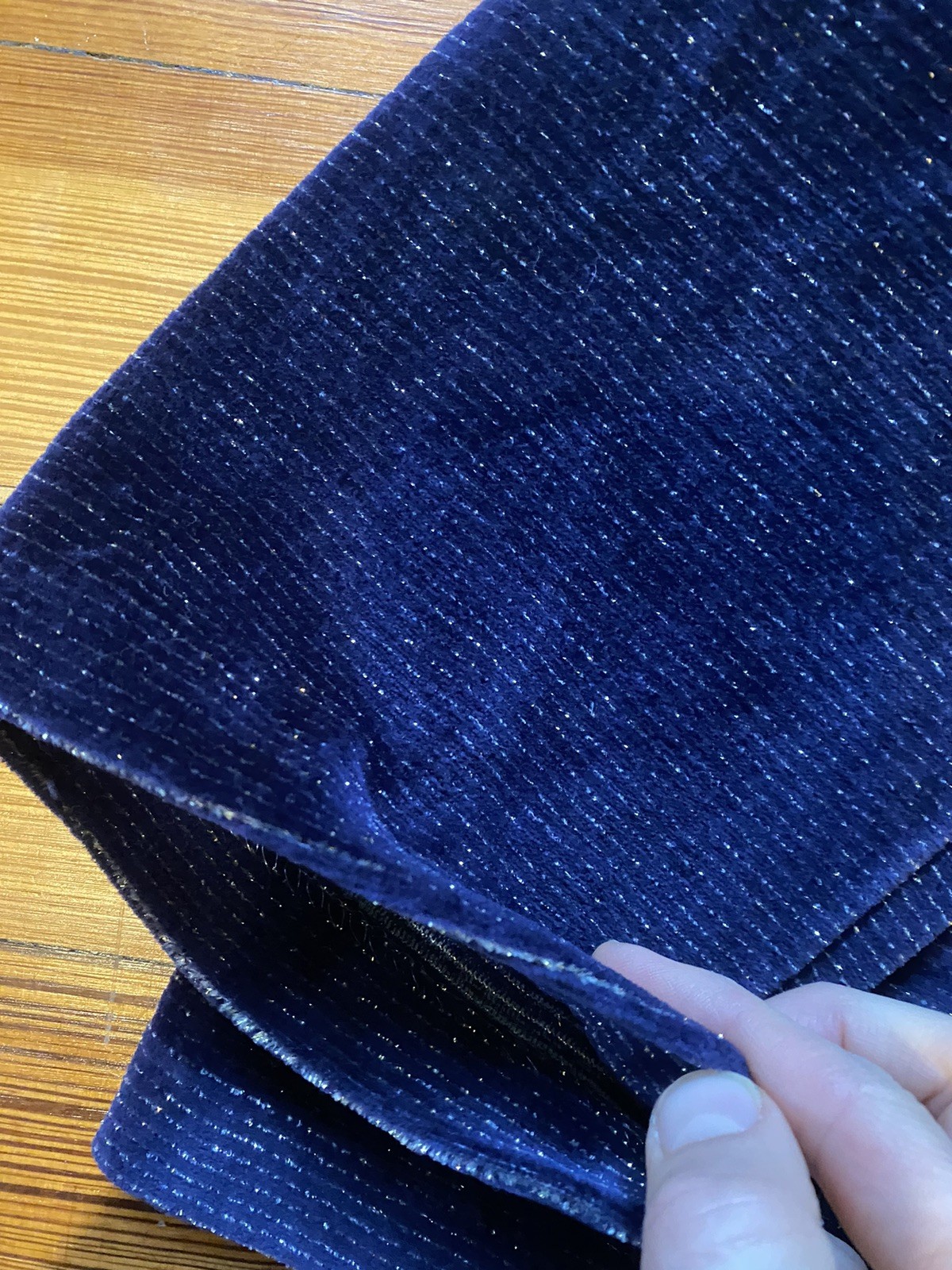 Vintage 80s J Tiktiner Blue Velvet Sparkly Golden Sweat Pants
