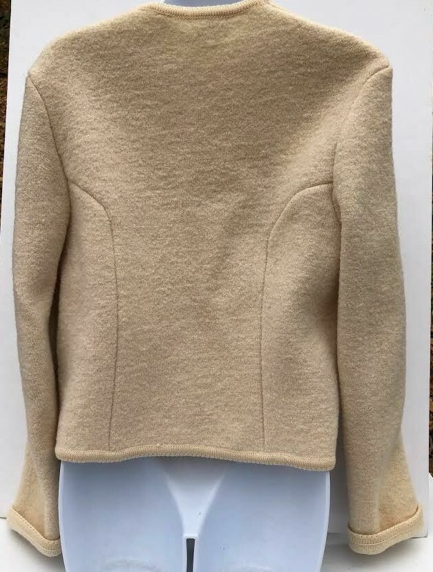 Vintage 1970s Preppy IVORY White boiled wool short jacket sz M 9 /10 Hong Kong