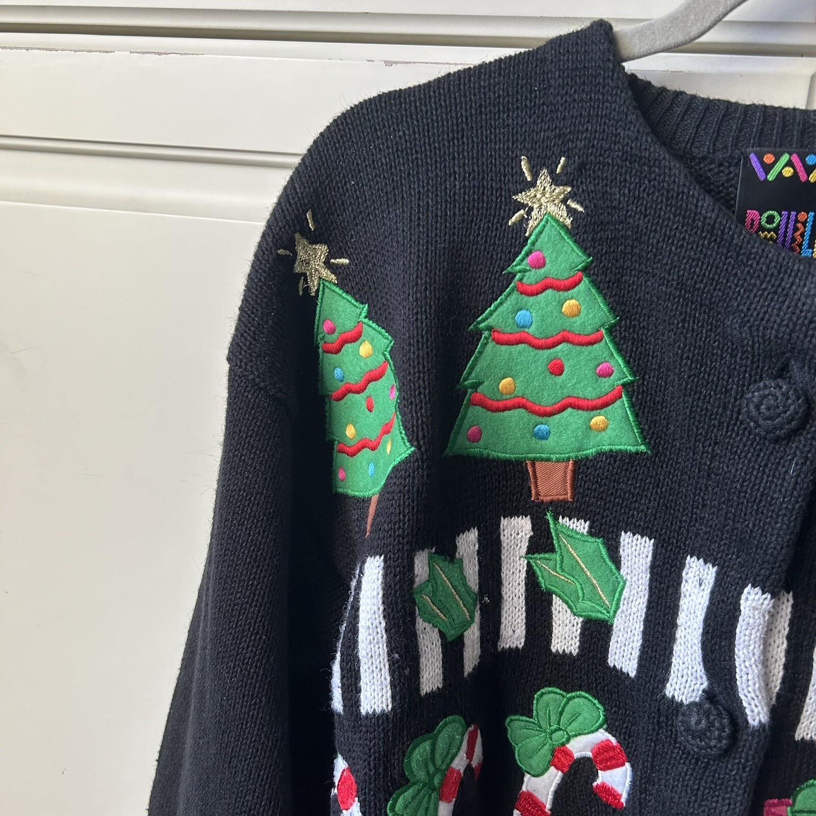 Vintage 1980s Bouillabaisse Deborah Christmas Festive Granny Teacher Cardigan M