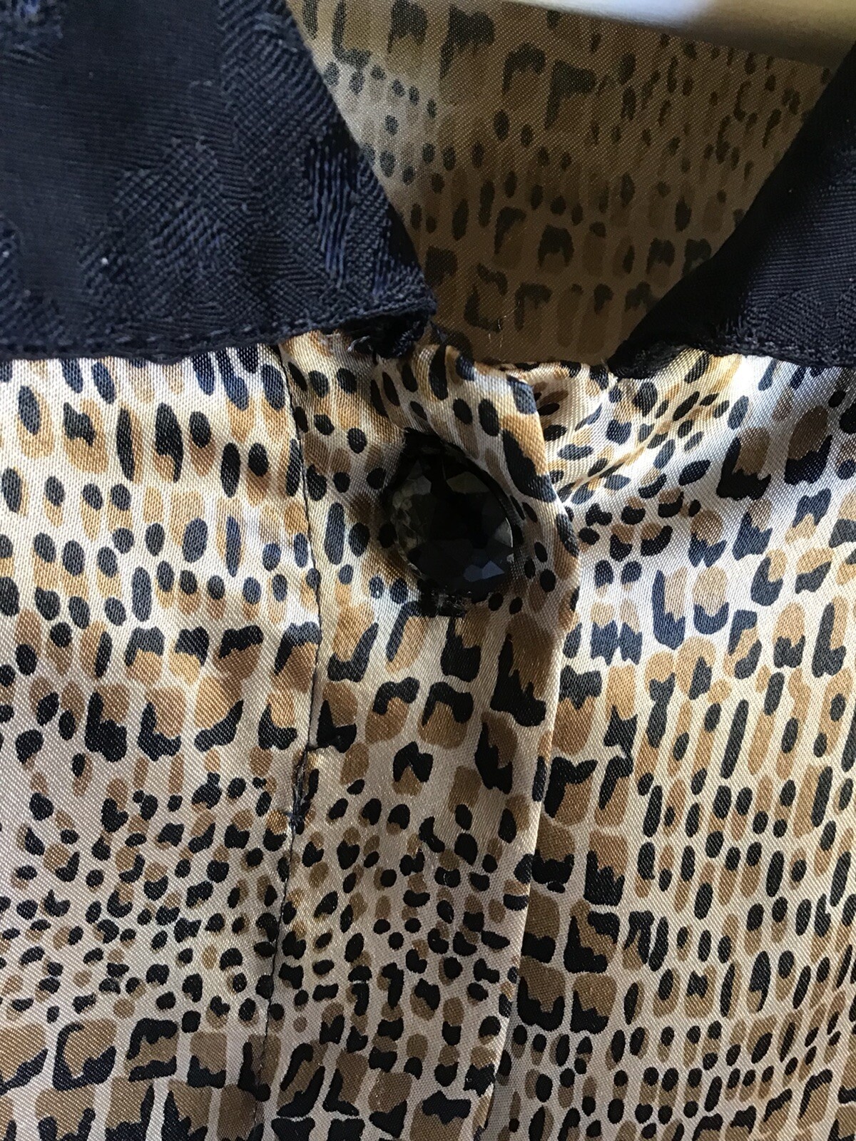 Vtg Impressions Of California Womens Glossy Leopard Print Long Sleeve Blouse