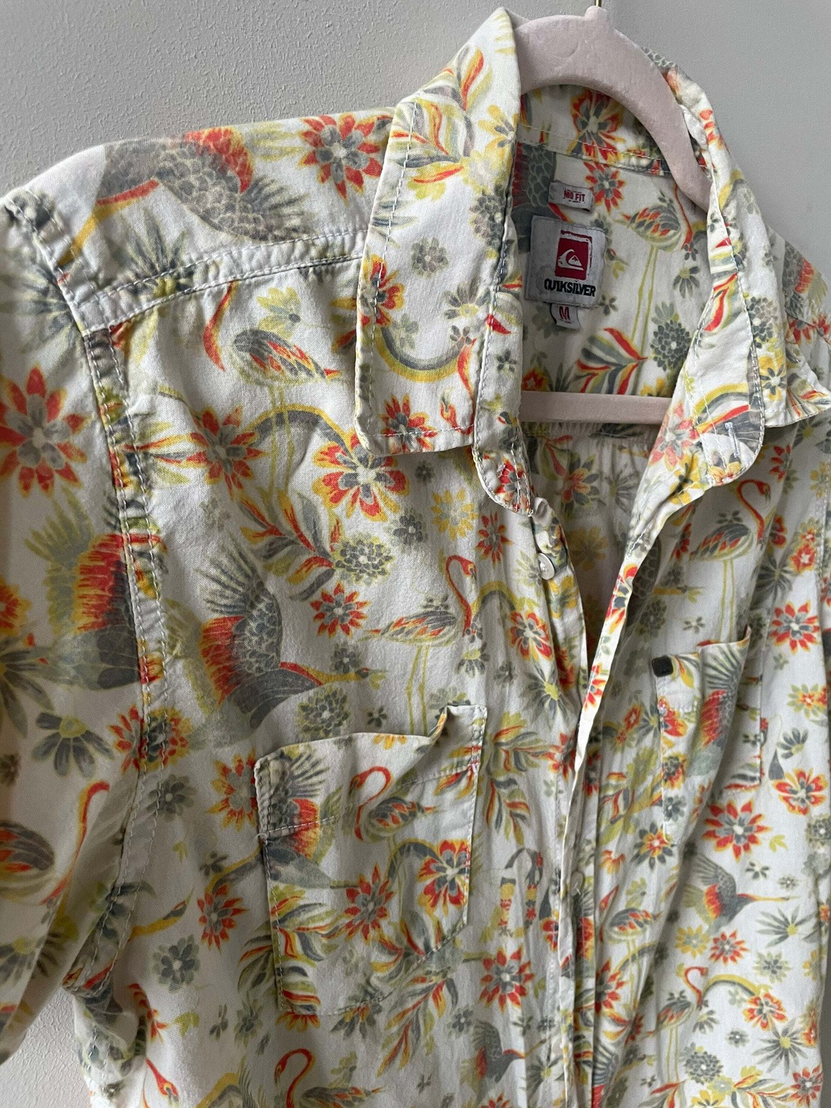 Retro vintage men’s button up, Quicksilver Shirt, 70s shirt, Surfer shirt, Vinta