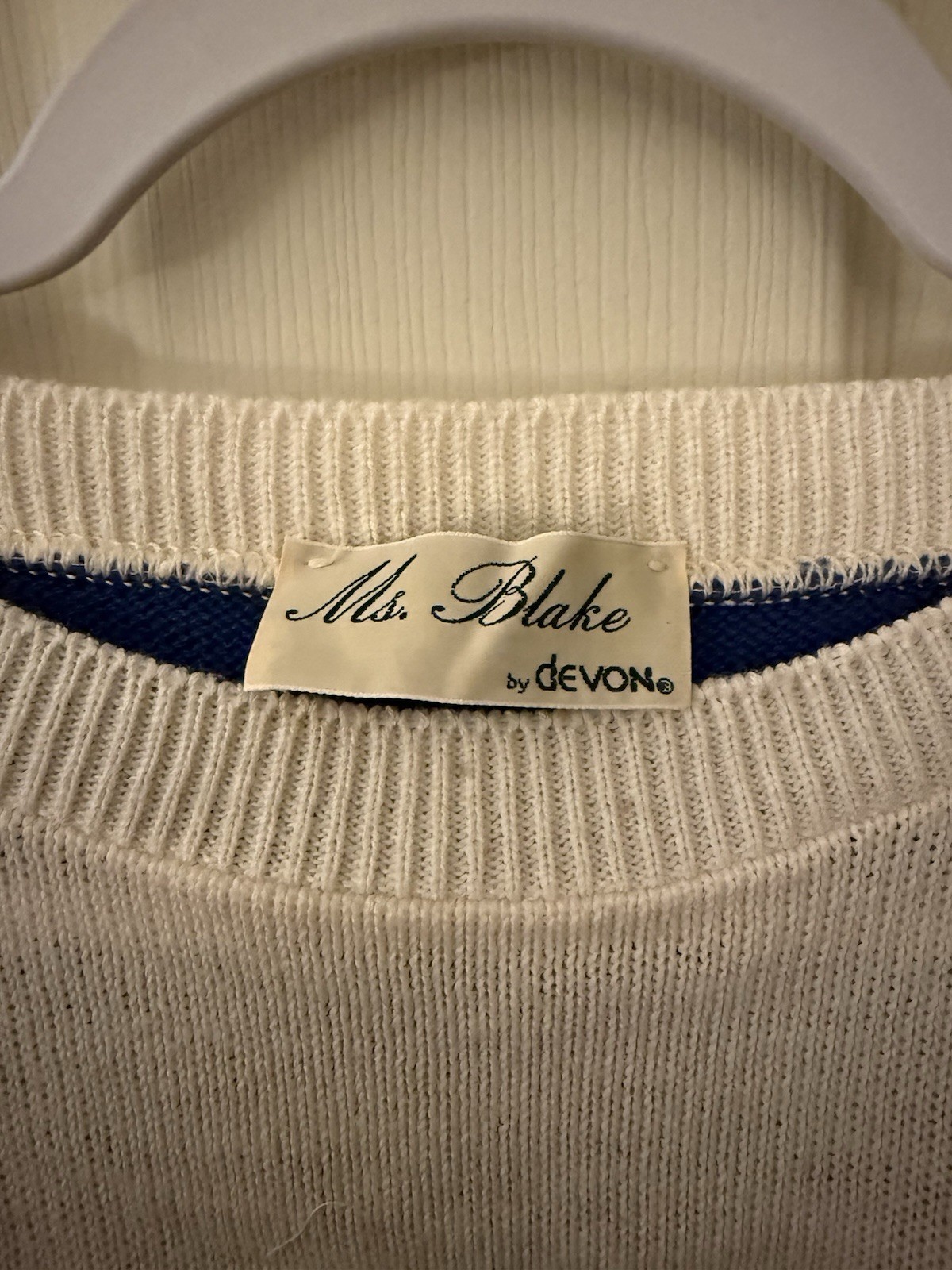 Vtg Ms Blake By Devon Women’s 80’s Color Block Short Sleeve Sweater M Patriotic