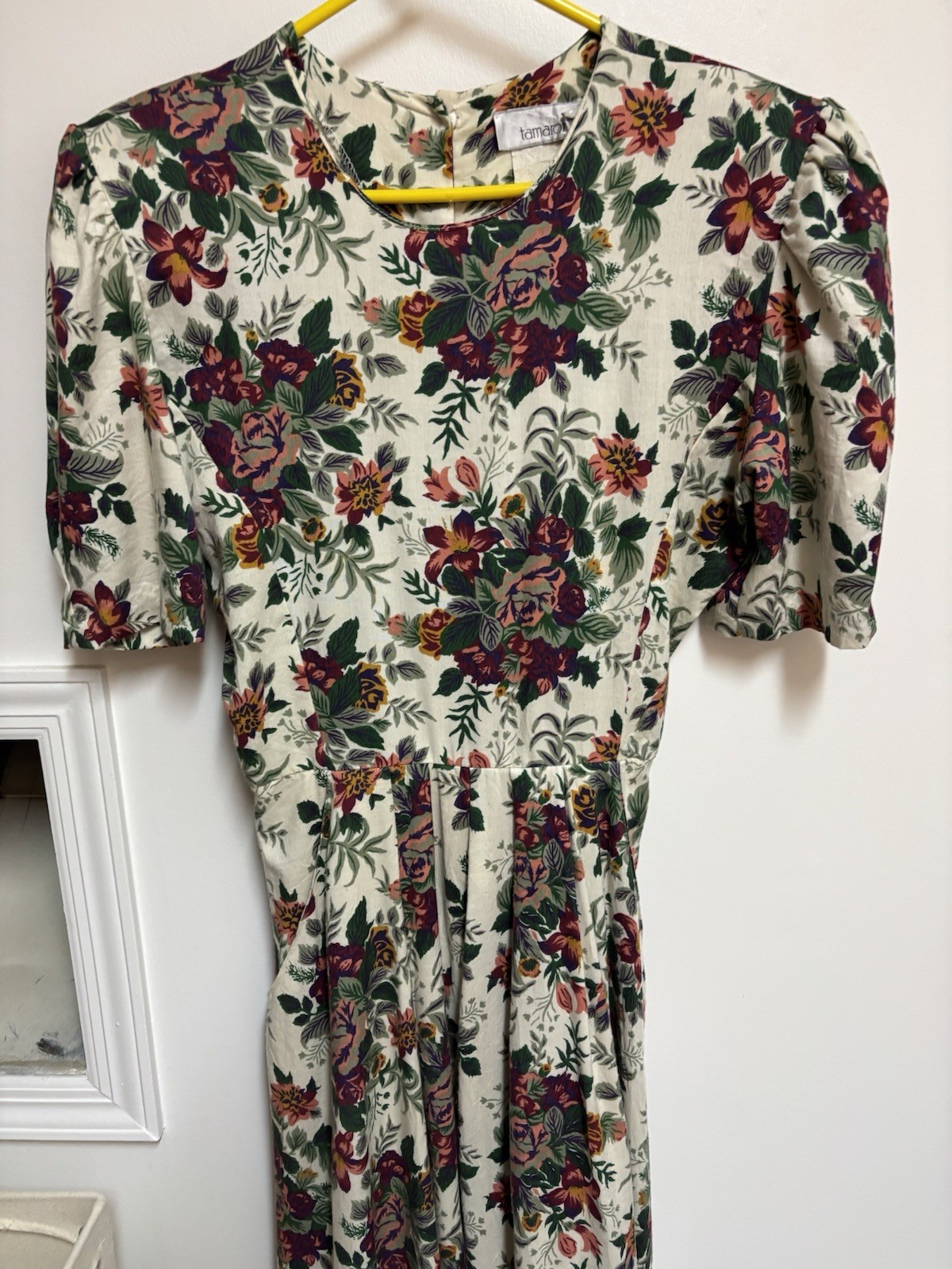 Vintage Tamaron Floral Tea Dress Midi A-line Cottagecore Size 12