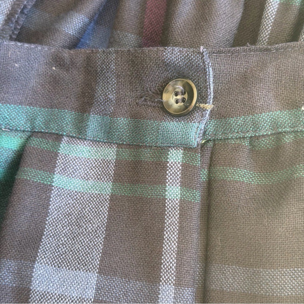 Vintage Lombardi of Hartford Plaid Pencil Skirt Pockets Wiggle Blue Academia L