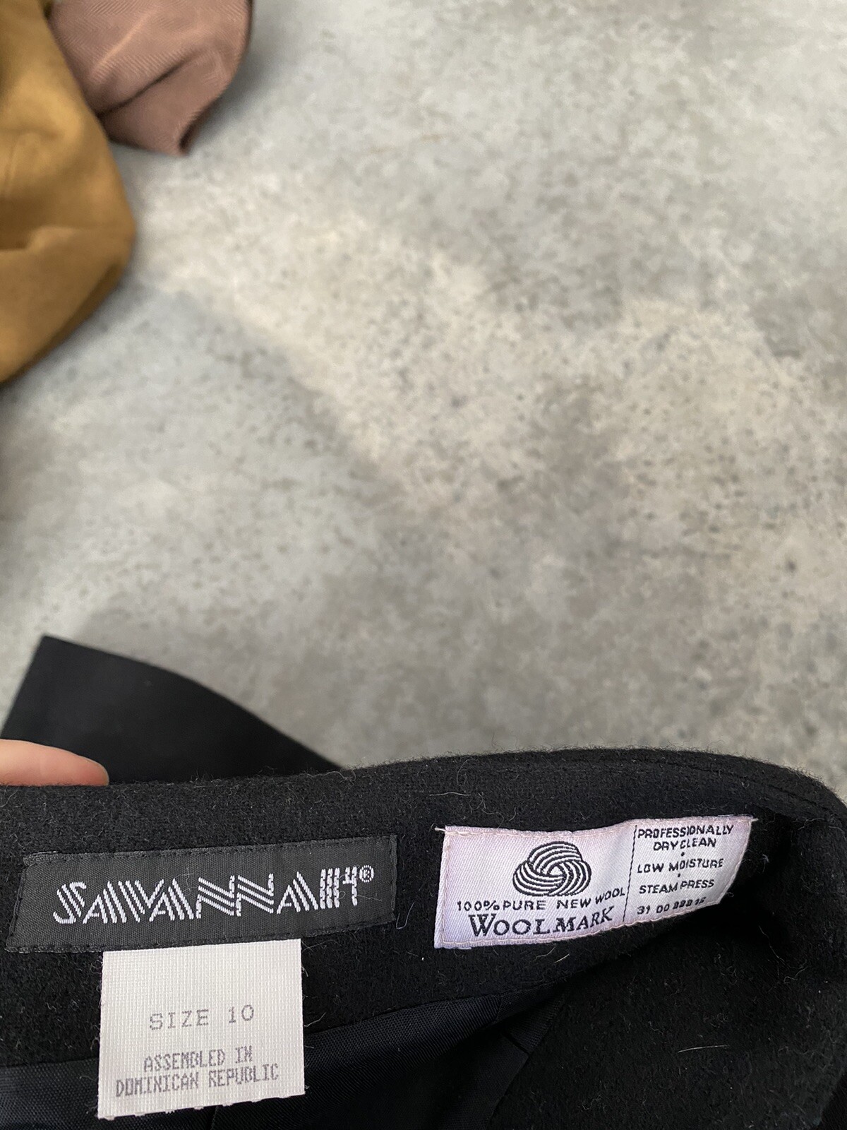 Vintage Savannah Black Skirt Wool Pencil Straight Size 10