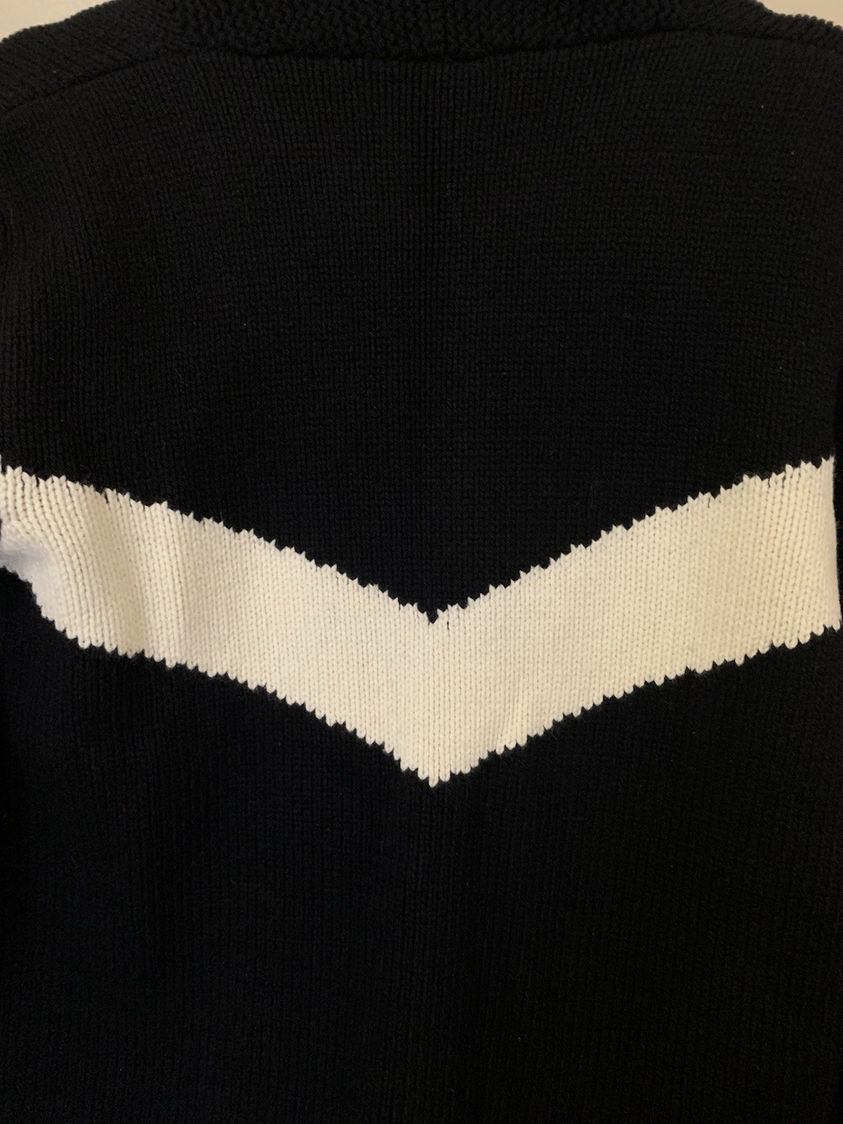 Vtg Limited America Knit Lambswool Black & White Sweater Size M Made In Italy