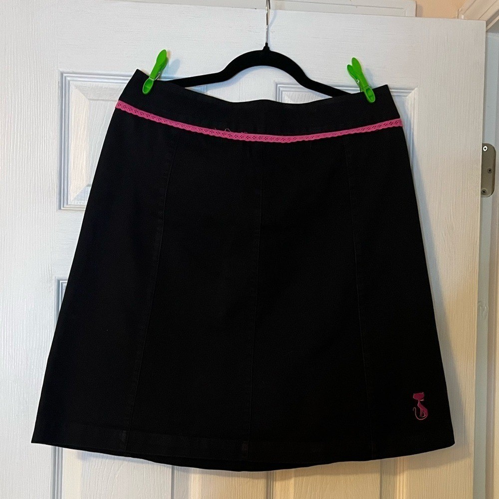 French Kitty Vintage Y2K Black Pink Skirt Cotton Cats France European