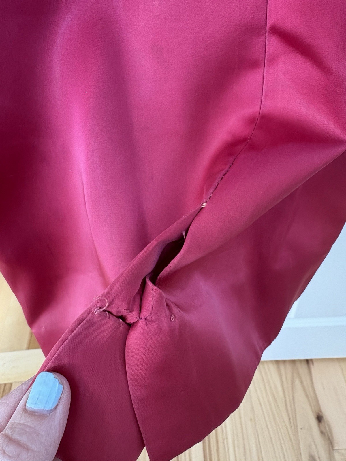 VTG Lilli Diamond Red Satin Dress Matching Evening Coat Oversized Size 4 FAIR