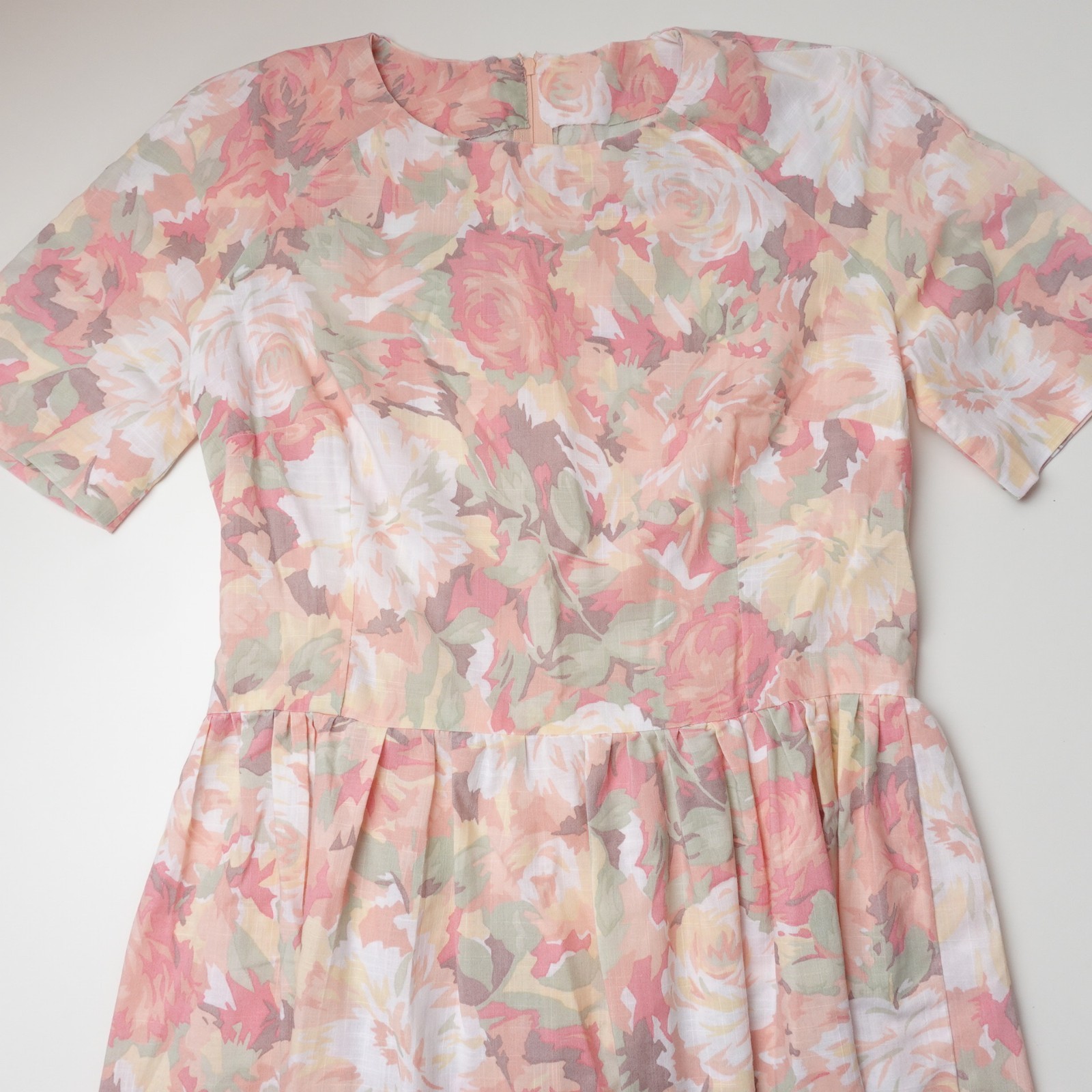 Vintage 70s Women’s Prairie Sun Foral Rose Dress Size Women’s Medium Pastel Pink
