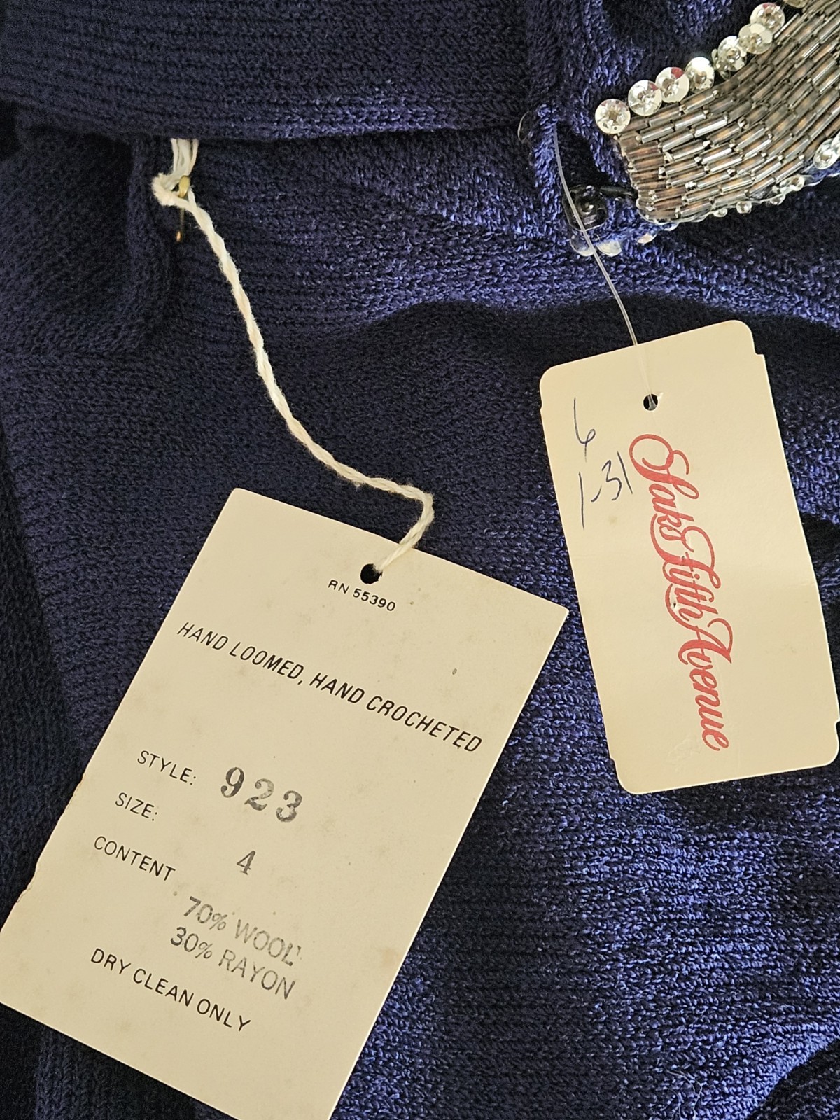 RARE $550 NEW Vintage Don Sayres for Wellmore Saks Fifth Ave Size 4 Knit Dress