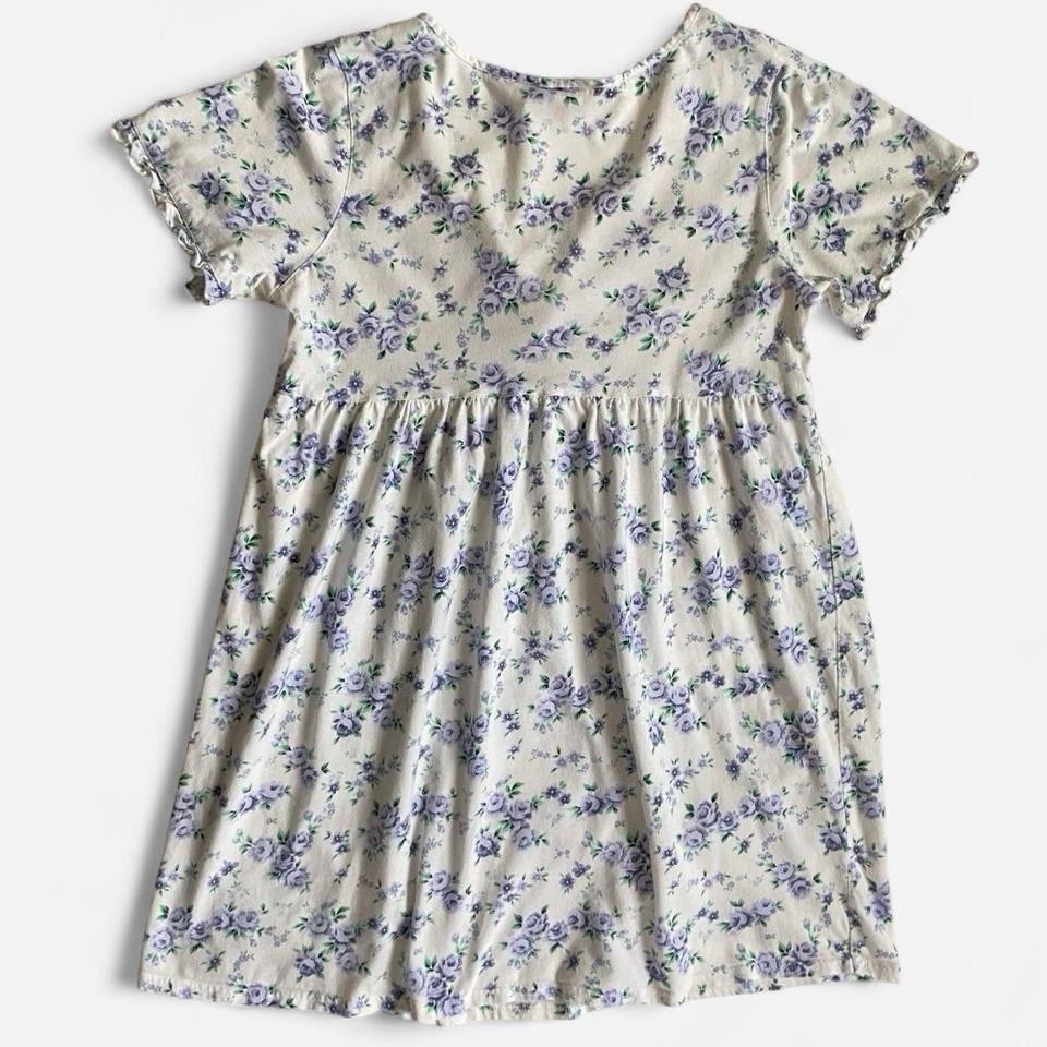 Vintage White Floral Mini Sleep Dress