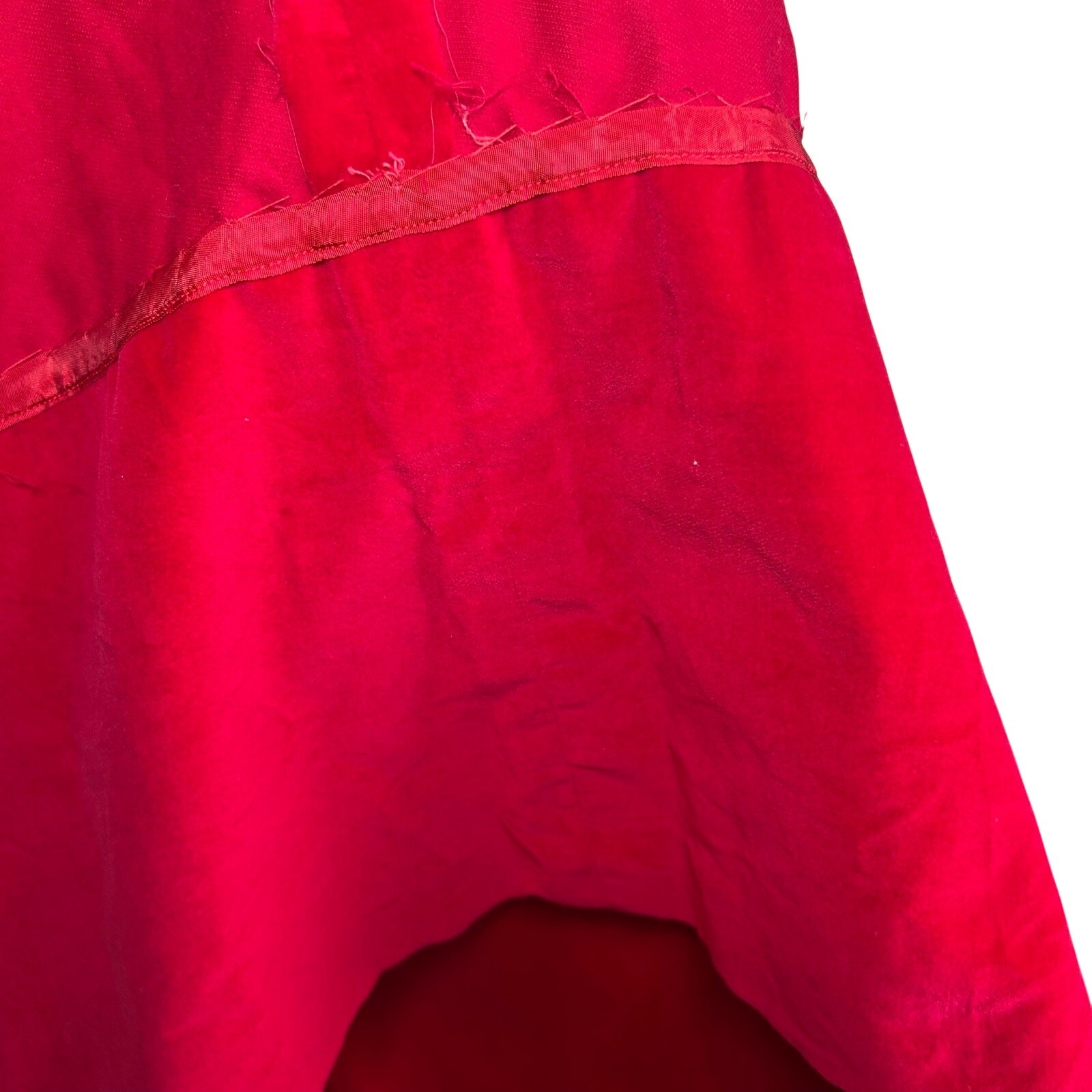 VTG 60s Red Velvet Mini Dress S Keyhole Bespoke Babydoll Glam Twee Retro Mad Men