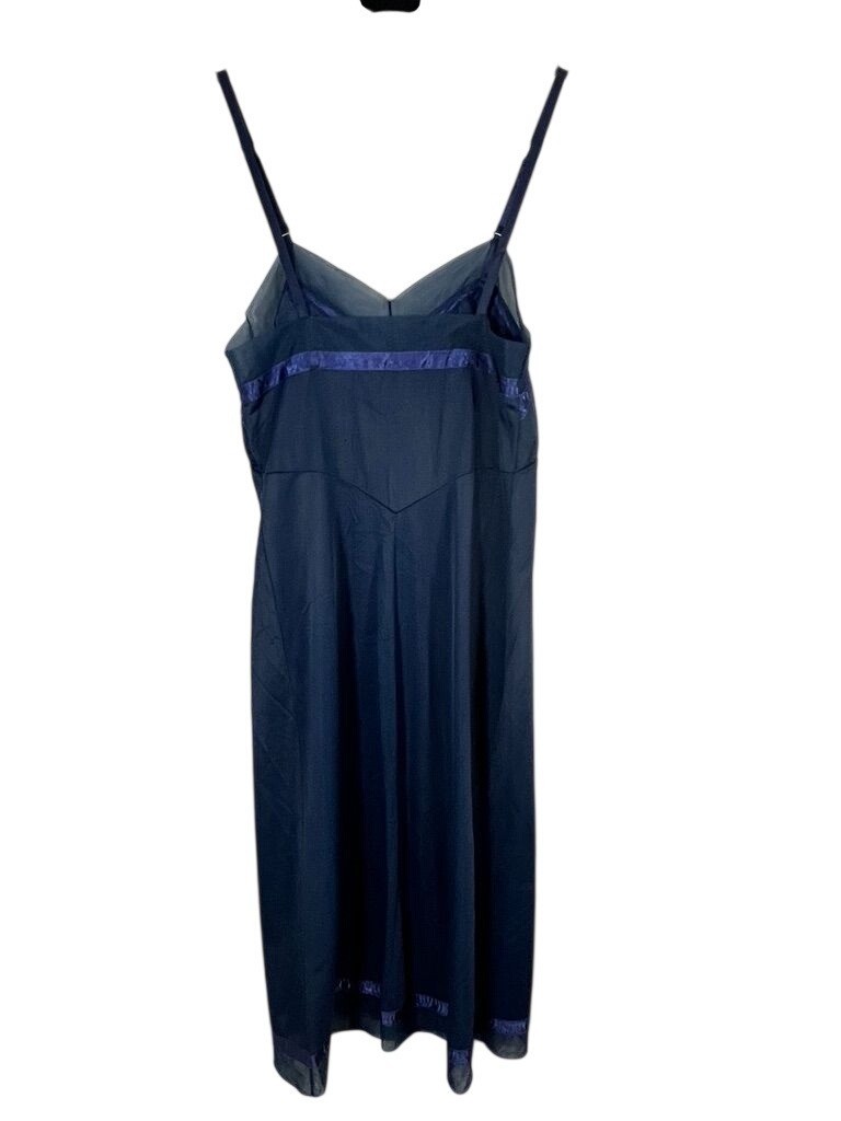 Vintage Butterfly Sheer Lingerie Slip Dress Blue 34 Sexy Feminine Coquette 60s