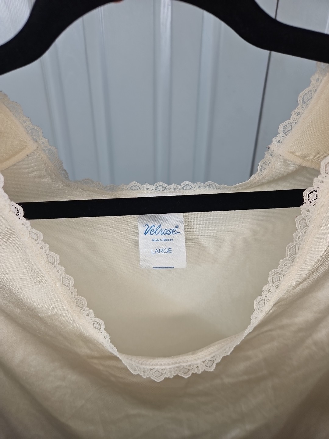 Vintage Velrose Camisole, Ivory Lg | Shoulder Pads Cottagecore Prairie Coquette
