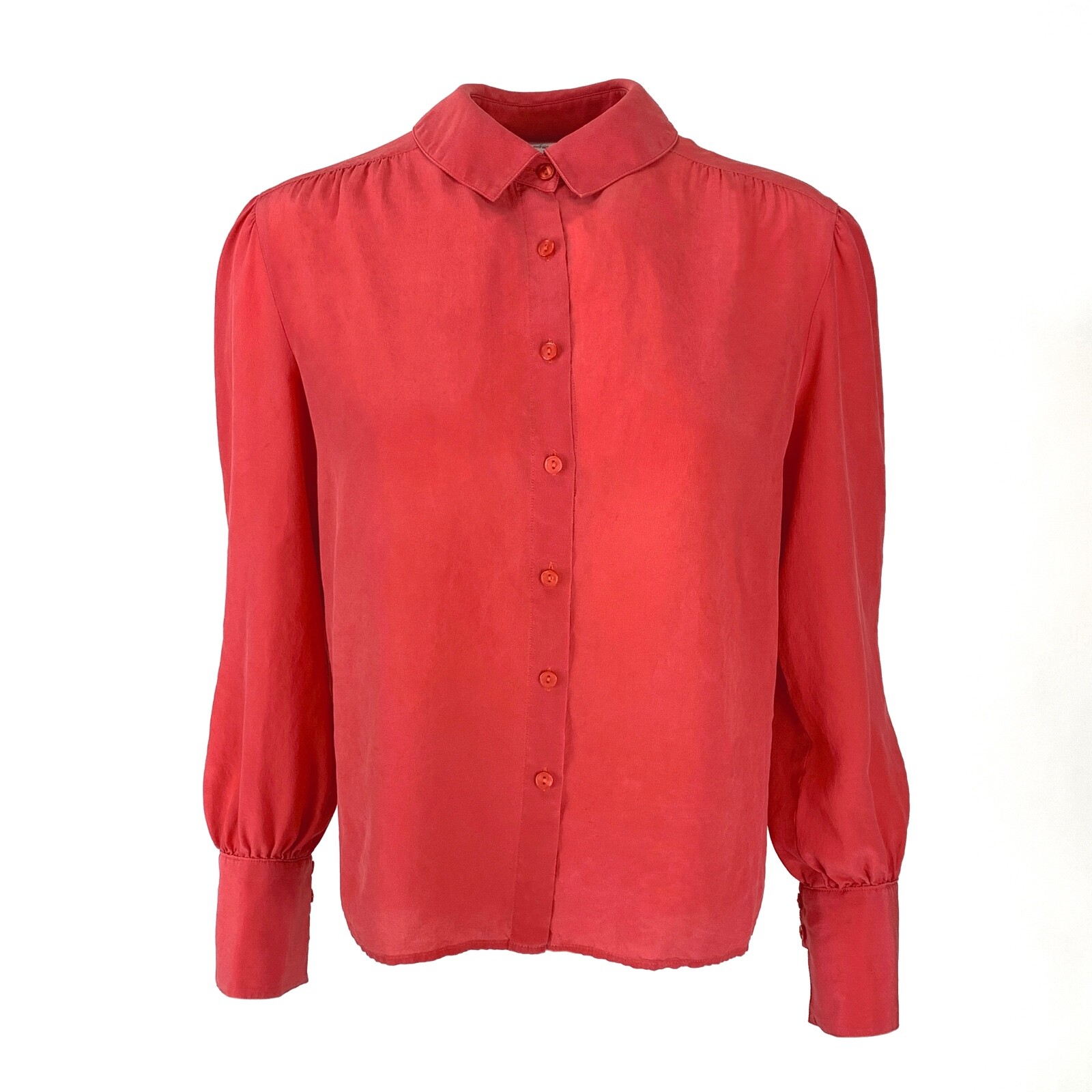 Adriana Papel Vintage 1980s 100% Silk Coral Blouse